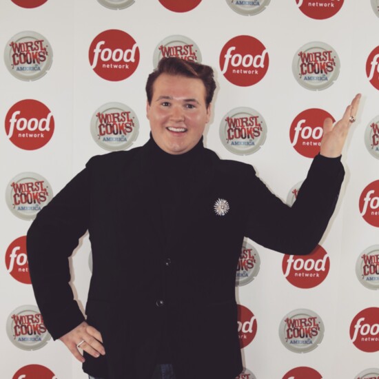 Cameron Bartlett on the set of The Food Network, where he was a guest of Worst Cooks in America.