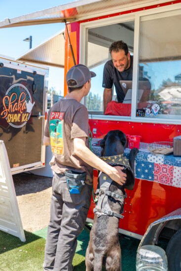 Dan Koval and his eight-year-old German Shorthair Pointer mix, Sully, love to visit Bend's newest food cart for dogs. 
