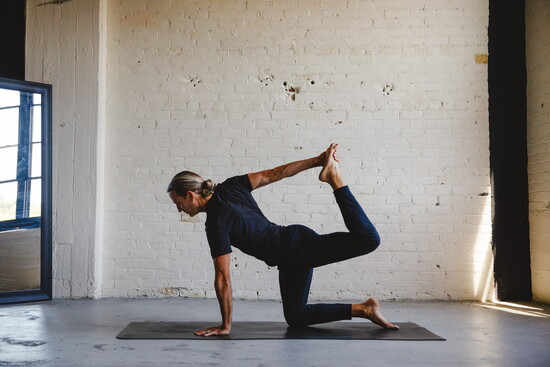 Bird Dog (from Tabletop): Subtle power. From hands and knees, opposite arm and leg extend long. Builds: core strength, balance, coordination + low back health. 