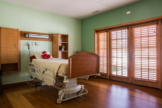A patient room at the Adler Center.