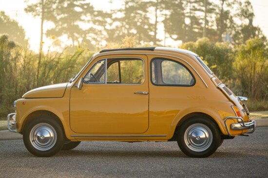 This mustard Fiat makes a bold statement.