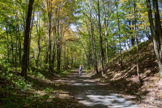 Explore the scenery of the Virginia Creeper Trail, a 34-mile trail best known for "the 17-mile downhill bike ride to Damascus."