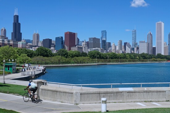 The Chicago Lakefront Trail is an 18.5-mile-long path along the western shore of Lake Michigan in Chicago, Illinois.