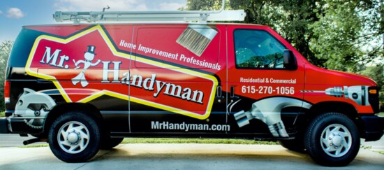 All Mr. Handman trucks are prominently wrapped with the company logo and colors.