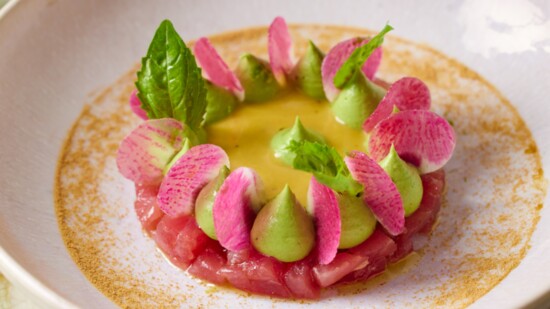 Rock House, one o the newest properties in Turks & Caicos offers delicious meals at its restaurants and bars. Tuna tartare at Rock House.
