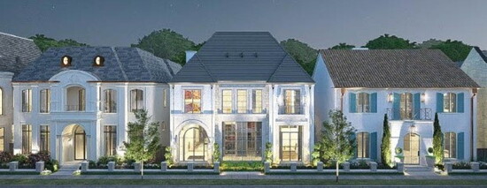 Gorgeous Carillon Parc neighborhood street rendering presented by Blount Designs.