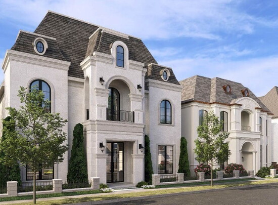 Blount Designs beautiful rendering of a street view with the homes of Carillon Parc.