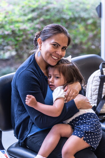 A mom with her daughter at People's.
