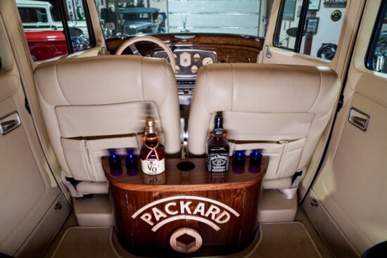 1934 Packard backseat custom bar