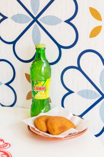 5: Sumol with Beef and Shrimp Rissois (Portuguese Croquettes)