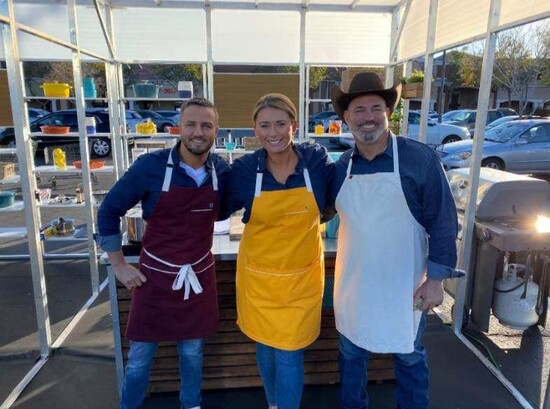 Chef Covas winner (middle) at  Food Network's Super Market Sweep challenge. 