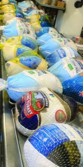 Donated Turkeys Ready for Prep