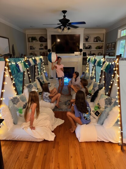 Tents and fun decor make slumber parties unforgettable. 