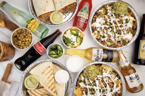 A spread of Mexican food from Ladue Taco