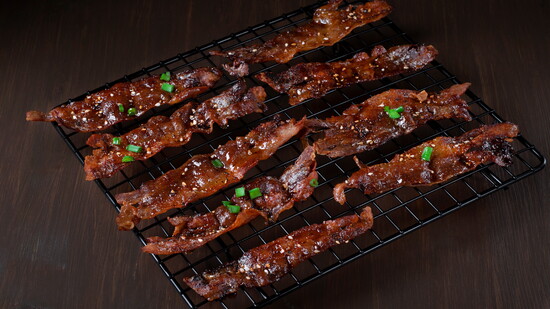 Maple Mustard-Glazed Bacon