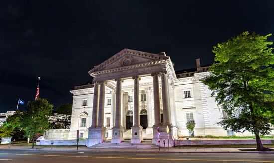 Constitution Hall at DAR Headquarters on the National Mall in Washington DC.