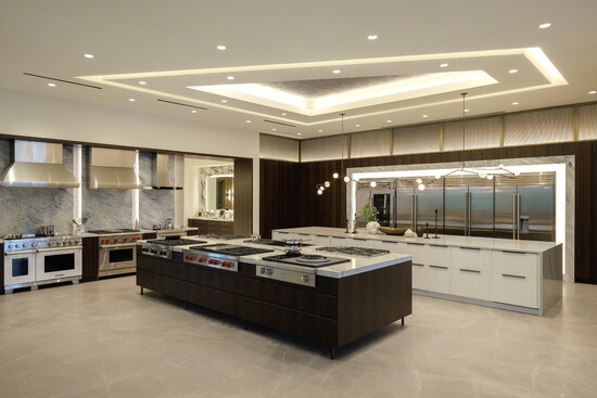 An expansive open layout highlights the full collection of appliances, from ranges to refrigeration.