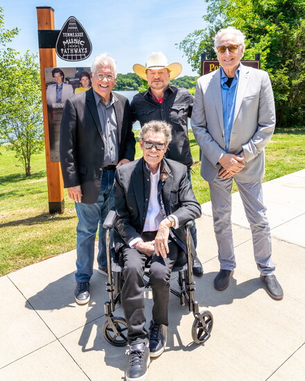 Morningstar co-founders Kyle Lehning and Tony Gottlieb pose with Randy Travis and Paul Overstreet.