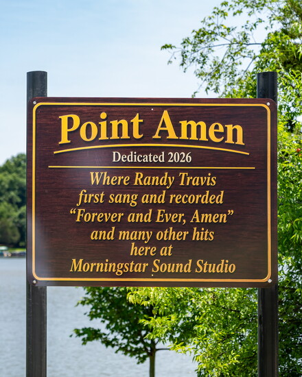 The marker that recognizes the designation of Point Amen.