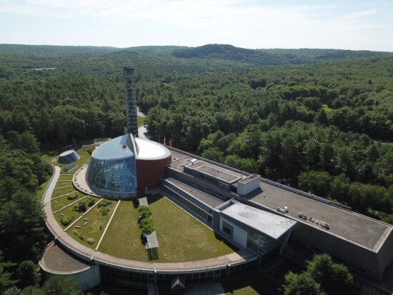 An arial view of the Mashantucket Pequot Museum & Research Center