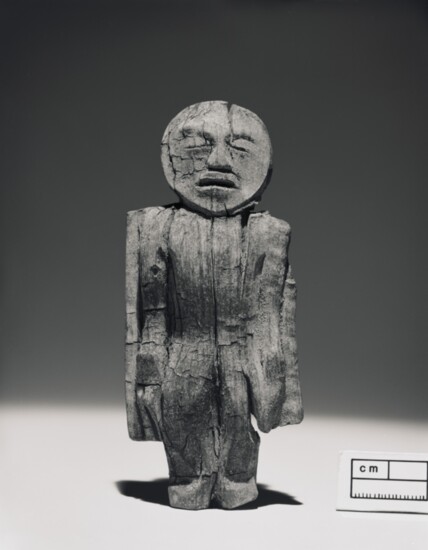 A wooden human figure, one of the 500-1,500-year-old Key Marco artifacts discovered in 1896 is on exhibit at Marco Island Historical Museum through March 2025