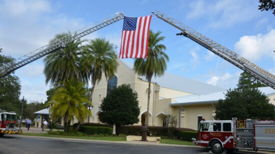 Gainesville Fire Rescue Raised Flag