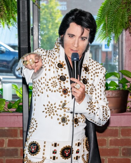 Elvis tribute artist Brook Wright performs during the Hendersonville Lifestyle eighth anniversary celebration.