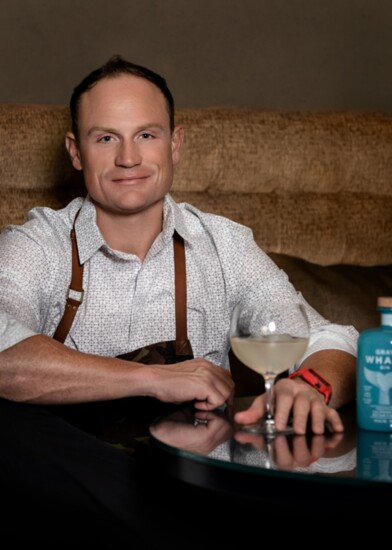 Chef Austin, renowned for his signature cocktails, enjoys a Gray Whale Gin and Fever-Tree elderflower tonic cocktail. 
