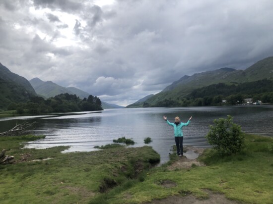 On the hamlet of Glenfinnian on the shores of Loch Shiel in the Highlands of Scotland, where its monument and viaduct are featured in Harry Potter films