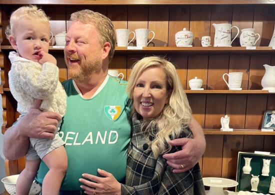 Henry, Tom and Dee Dee wearing authentic Irish apparel from Kerry Cottage