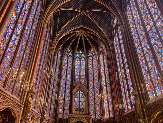 Paris’ Sainte-Capelle (1113 AD) is famous for its marvelous stained-glass. 