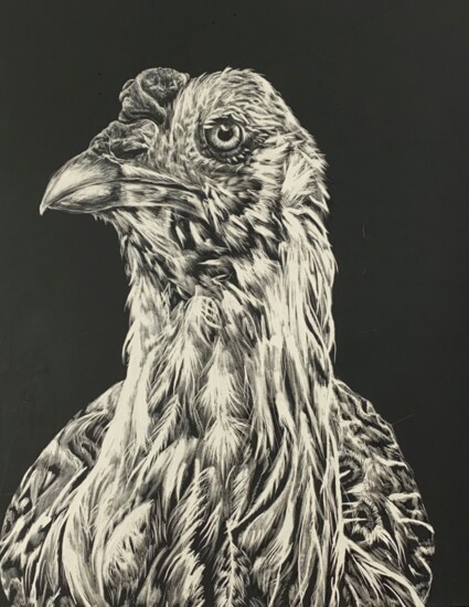 Spillane Middle School eighth grade student Camilla Gamiz’s artwork “El Pollo,” earned a gold medal in the Middle School division