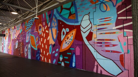 This mural brightens up the Chamblee MARTA Station. 