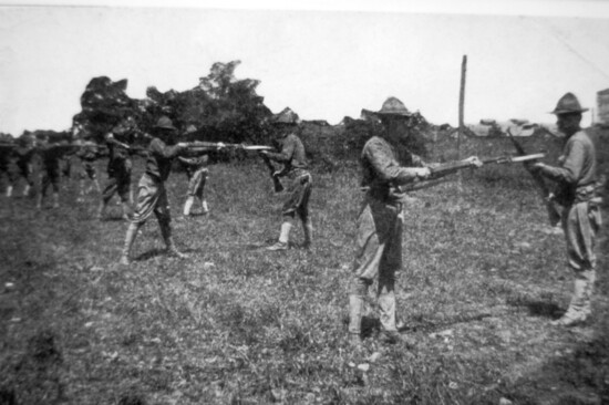 Running drills at Camp Gordon