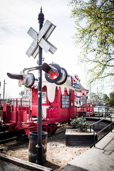 A sweet treat while watching the trains pass. 
