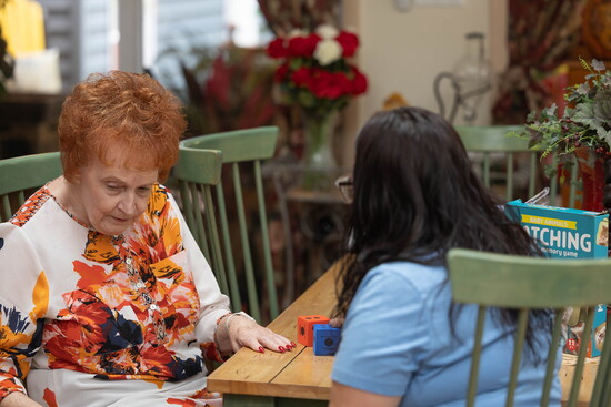 Caregiver with client. Photo Credit: Kerry Dietz