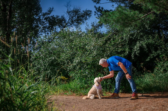 Millie and Bob show off basic training commands.