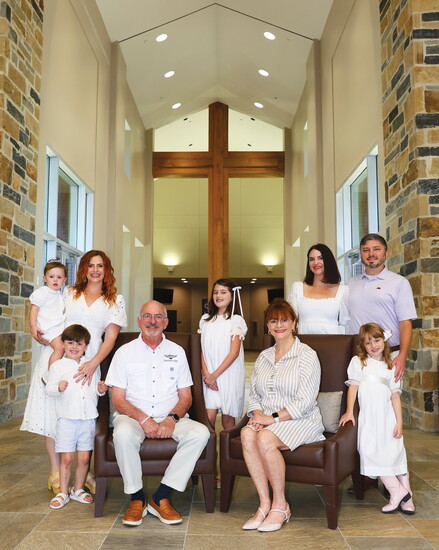 Lucy, Nash, Laura, Charlton, Beazie, Lynne, Marnee, Jo Jo, and Erik at First Baptist Church, Covington