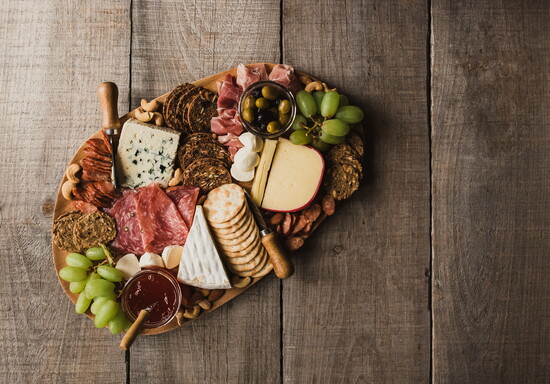 Cheese and charcuterie board.