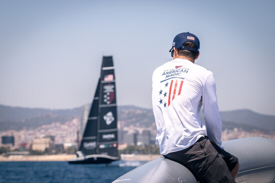 American Magic training in their AC75, Patriot, ahead of the 37th America's Cup in Barcelona, Spain.