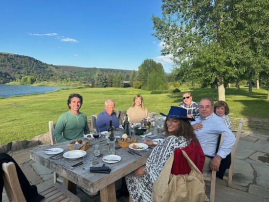 A family countryside picnic.