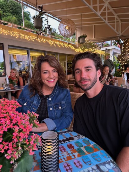 Lucy Noonan and son Demetri.