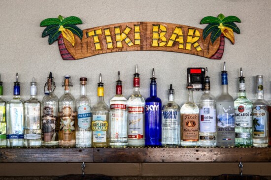 Paradise Grill features a tiki bar.