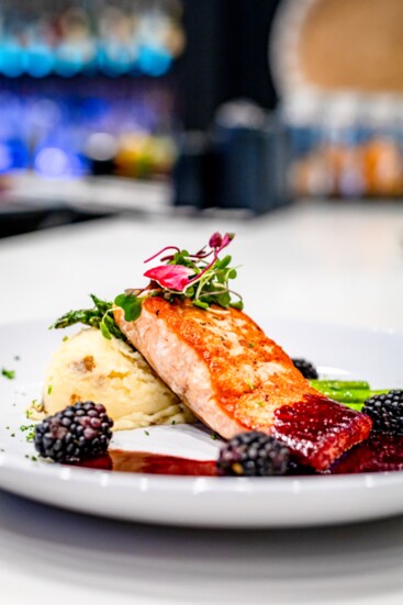 Salmon and Blackberry Glaze.