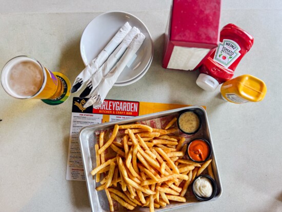 Seasoned fries with an assortment of house-made dipping sauces.