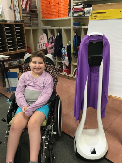 Katie King a Basking Ridge Resident and her VGo Robot 