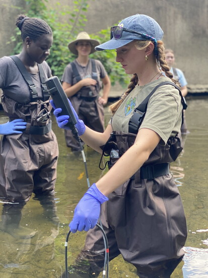 Blue Water Baltimore conducts a community-led stream restoration project.