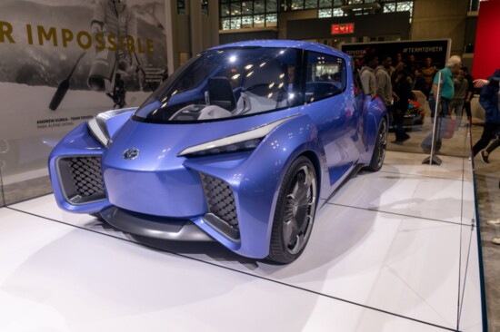 The Toyota Rhombus electric car at the 2022 New York Auto Show