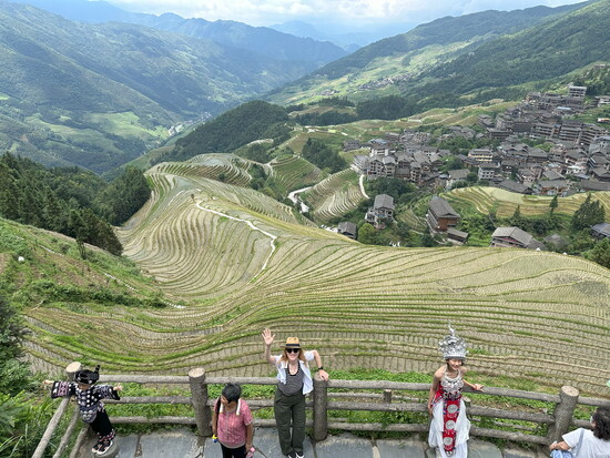 The ancient Longsheng Rice Terraces in Guangxi Province in southern China are renowned for their agricultural significance and beauty. 