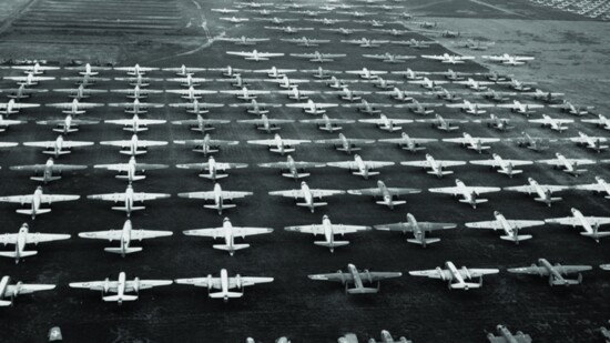 Some of the thousands of World War II aircraft awaiting demolition at Chino Airport in 1945